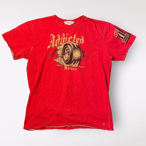 Addicted Soul Motors Red Brooklyn New York Mens Tee Size XXL - Picture 1 of 6